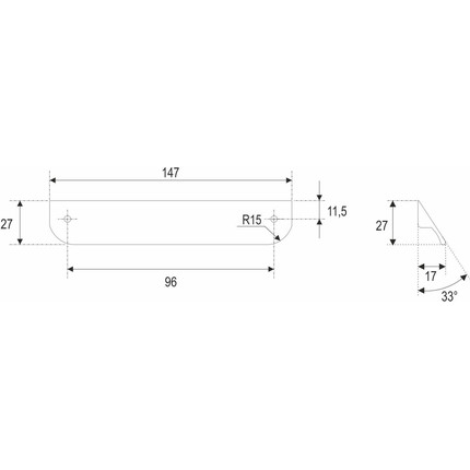 Ручка для мебельной тумбы Cezares Eco 15 см RS156SG.3/96 (1 шт) сатиновое золото - фото 6