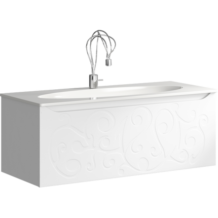 Тумба подвесная с раковиной Clarberg Elegance 100 см EL0110, белый - фото 
