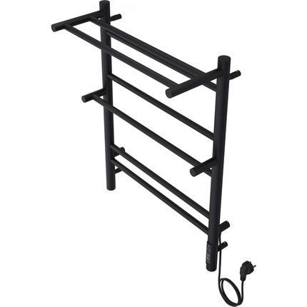 Полотенцесушитель электрический Aquatek Альфа с полкой П7 500х700 мм AQ EL RRP0770BL чёрный муар - фото 6