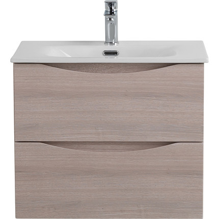 Тумба подвесная с раковиной BelBagno 60 см MARINO-CER-N-600-2C-SO-RG-P, rovere grigio - фото 