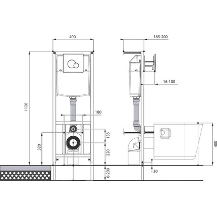 Инсталляция с подвесным унитазом Santeri Альфа комфорт 1.3816.4.S00.00B.2 (крышка микролифт) - фото 4