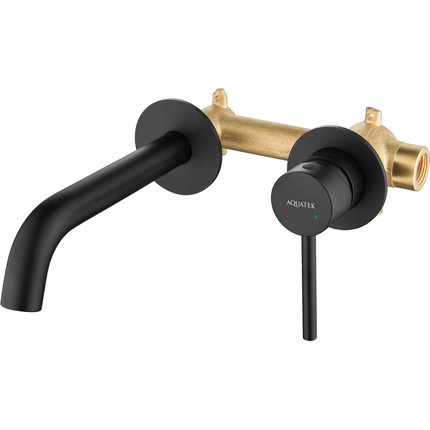 Смеситель для раковины настенный Aquatek Европа AQ1313MB, чёрный матовый, Цвет производителя: чёрный матовый - фото, картинка 2 Смеситель для раковины настенный Aquatek Европа AQ1313MB, чёрный матовый, Цвет производителя: чёрный матовый - фото 2