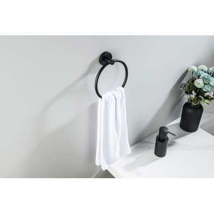 Кольцо для полотенец Aquatek Оберон AQ4212MB, цвет чёрный матовый - фото 3