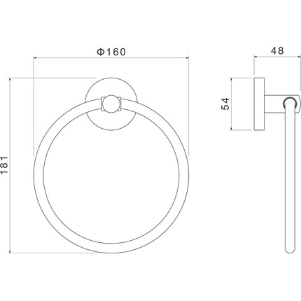 Кольцо для полотенец Aquatek Оберон AQ4212MB, цвет чёрный матовый - фото 7