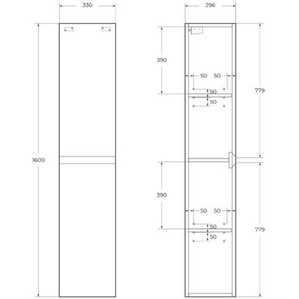 Пенал подвесной BelBagno KRAFT-1600-2A-SC-RT-L 35 см, левый, Rovere Tabacco - фото, картинка 5 Пенал подвесной BelBagno KRAFT-1600-2A-SC-RT-L 35 см, левый, Rovere Tabacco - фото 5