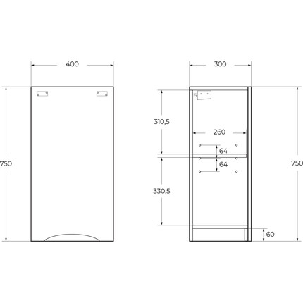 Шкаф подвесной BelBagno FLY-MARINO-750-1A-SC-BL-P-R 40 см, правый, Bianco Lucido - фото 8