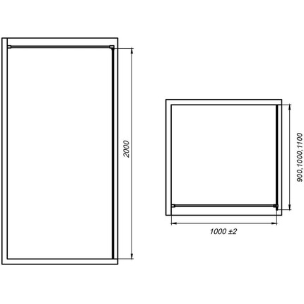 Душевая перегородка Mirsant Walk in 90 см с аксессуарами (стекло 8 мм) чёрный/матовое - фото 5