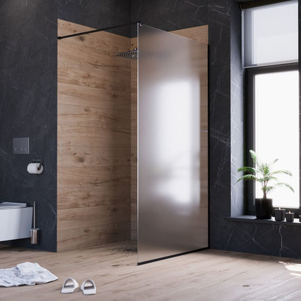 Душевая перегородка Mirsant Walk in 90 см с аксессуарами (стекло 8 мм) чёрный/матовое - фото 