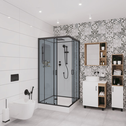 Душевая кабина Niagara 100x100 см 69020134QBLACK, чёрный/тонированное - фото 2