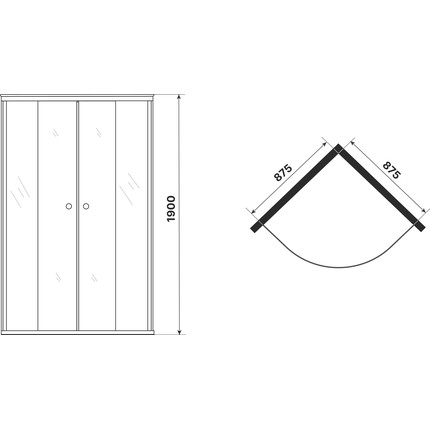 Душевое ограждение Niagara Eco 90x90 см NG-1007-14T, чёрный матовый/тонированное - фото 5