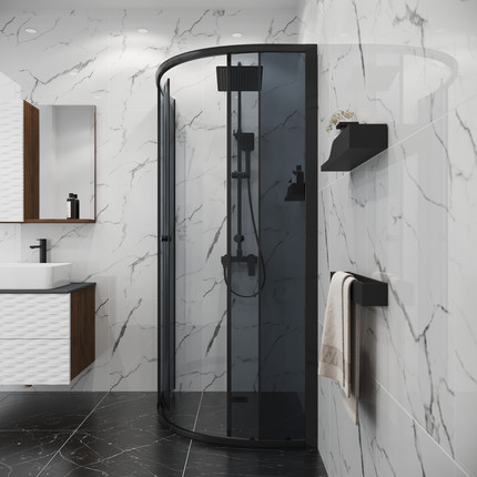 Душевое ограждение Niagara Eco 90x90 см NG-1007-14T, чёрный матовый/тонированное - фото 4