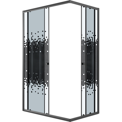 Душевое ограждение Niagara Eco 100x80 см NG-1018-14QBLACK, чёрный матовый/мозаика - фото 3