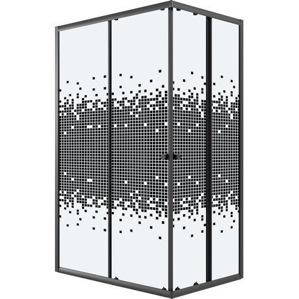 Душевое ограждение Niagara Eco 100x80 см NG-1018-14QBLACK, чёрный матовый/мозаика - фото 2