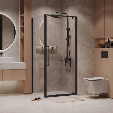 Душевое ограждение Niagara Nova 80x100 см NG-85-8AB-A100B-34, чёрный матовый/прозрачное - фото 