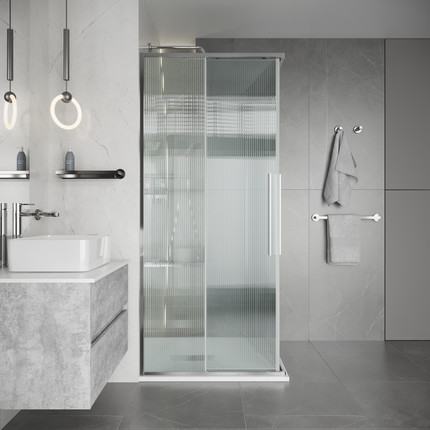 Душевое ограждение Niagara Nova 80x80 см NG-4622-34, хром/матовое/рифленое - фото 4
