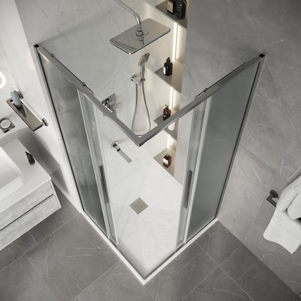 Душевое ограждение Niagara Nova 80x80 см NG-4622-34, хром/матовое/рифленое - фото 5