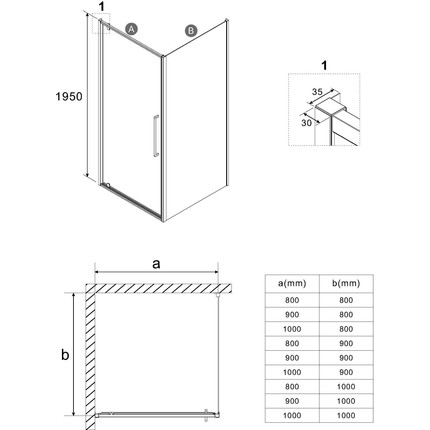 Душевое ограждение Niagara Nova 80x80 см NG-35-8AGR-A80GR-34, графит матовый/прозрачное - фото 12