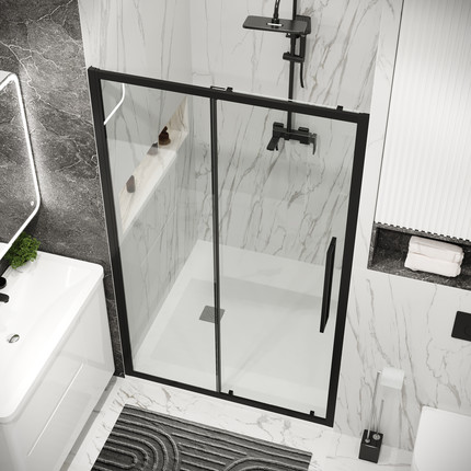 Душевая дверь Grossman Cosmo 110 см 100.K33.02.110.21.00, чёрный матовый/прозрачное - фото 
