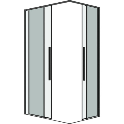 Душевое ограждение Grossman Galaxy 110x70 см 300.K33.01.1170.42.00, графит сатин/прозрачное - фото 2