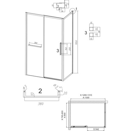 Душевое ограждение Grossman Style 130x80 см 120.K33.05.1380.21.10, чёрный матовый/тонированное - фото 11