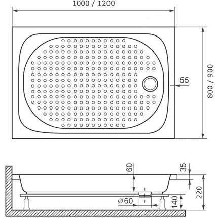 Поддон акриловый RGW Acrylic LUX/TN 120х80 см 16180282-21 - фото, картинка 2 Поддон акриловый RGW Acrylic LUX/TN 120х80 см 16180282-21 - фото 2