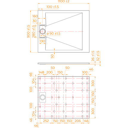Поддон SMC RGW TUS-W 110x90 см 553702911-01 - фото 7