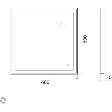 Зеркало BelBagno SPC-GRT-600-600-LED-TCH 60 см - фото 9