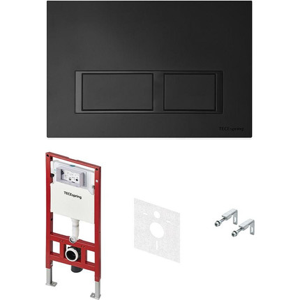 Инсталляция для подвесного унитаза TECEspring S401204 (кнопка чёрная матовая) - фото 