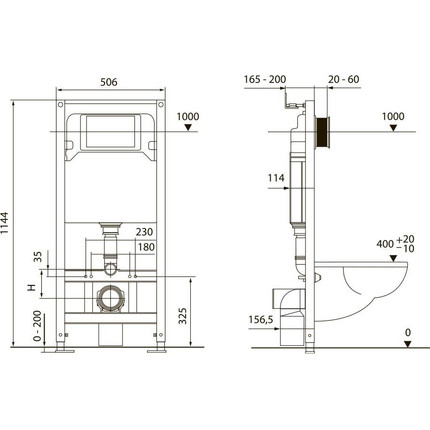 Инсталляция для подвесного унитаза TECEspring S401204 (кнопка чёрная матовая) - фото 7