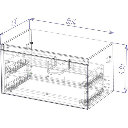 Тумба подвесная с раковиной AN Ненси 80 см, белый матовый - фото 7