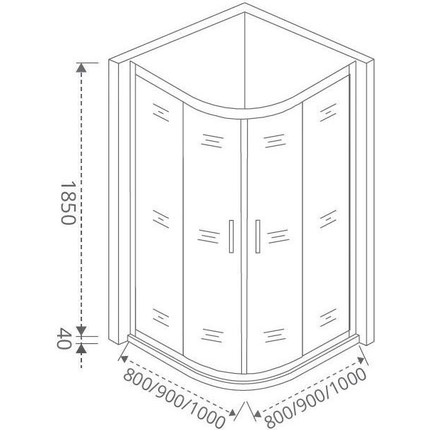 Душевое ограждение Bas Latte R-90-G-WE 90х90 см, алюминий/матовое - фото 4