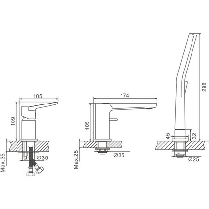 Смеситель для ванны Belz B66715-7, чёрный - фото 23