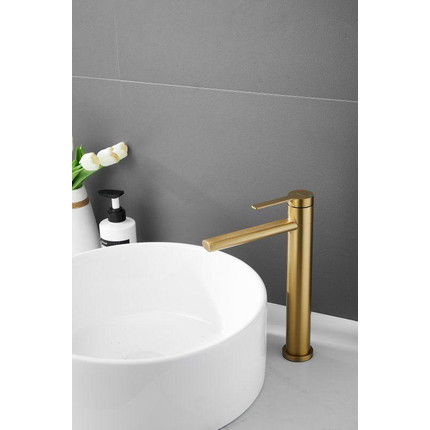 Смеситель для раковины высокий Belz B11813-5, золото брашированное - фото 5