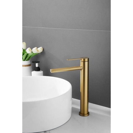 Смеситель для раковины высокий Belz B11813-5, золото брашированное - фото 20