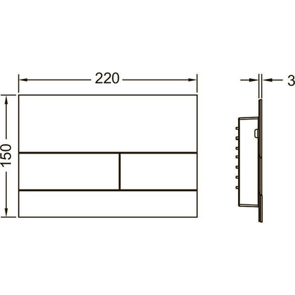 Кнопка смыва TECEsquare II 9240830, сатин - фото, картинка 2 Кнопка смыва TECEsquare II 9240830, сатин - фото 2