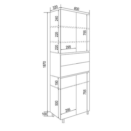 Пенал напольный AN Эстелла 60 см, графит - фото 5