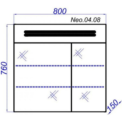 Зеркало-шкаф Aqwella Нео 80 см Neo.04.08 - фото 4