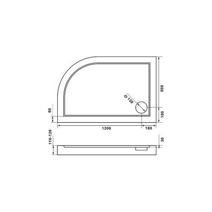 Каменный поддон Bas Селфи 120х80 см L - фото 2