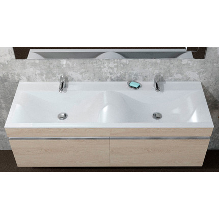 Тумба подвесная с раковиной Velvex Pulsus 140 см tpPUL.140-25, дуб сонома - фото 3