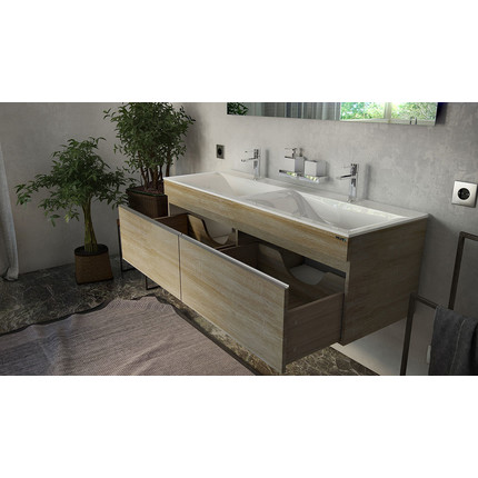 Тумба подвесная с раковиной Velvex Pulsus 140 см tpPUL.140-25, дуб сонома - фото 5