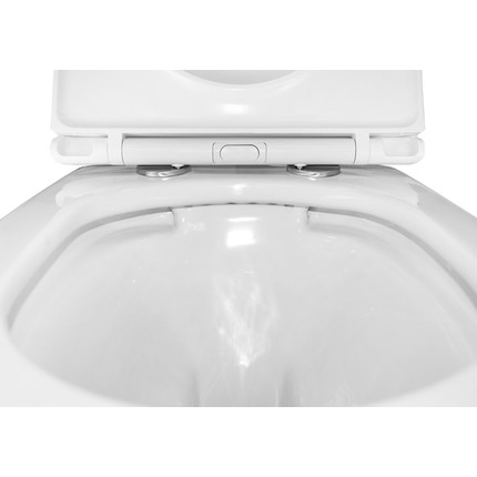 Унитаз подвесной безободковый Azario Uno AZ-2380 с тонкой крышкой микролифт - фото 11