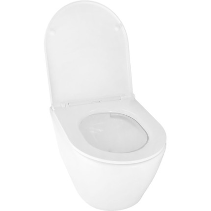 Унитаз подвесной безободковый Azario Uno AZ-2380 с тонкой крышкой микролифт - фото 12