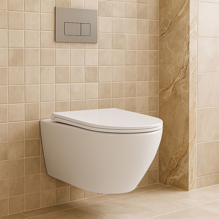 Унитаз подвесной безободковый Azario Uno AZ-2380 с тонкой крышкой микролифт - фото 4