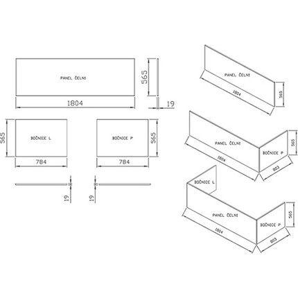Панель фронтальная для ванны Ravak CITY 180 см X000001060 - фото 2