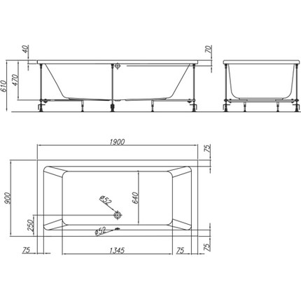 Ванна акриловая Kolpa-San Elektra 190x90 см, Размер - мм: 1900х900 - фото, картинка 6 Ванна акриловая Kolpa-San Elektra 190x90 см, Размер - мм: 1900х900 - фото 6