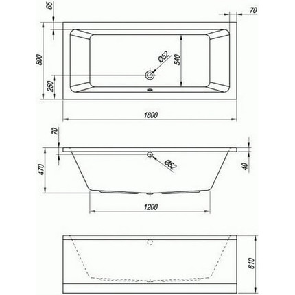 Ванна акриловая Kolpa-San Elektra 180x80 см, Размер - мм: 1800х800 - фото 6