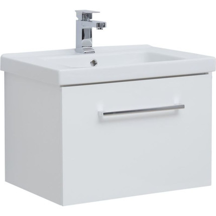 Тумба подвесная с раковиной Dreja Big Inn 65 см 77.0201W, белый - фото 