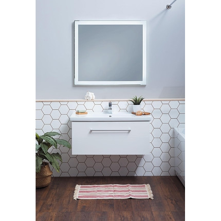 Тумба подвесная с раковиной Dreja Big Inn 65 см 77.0201W, белый - фото 3