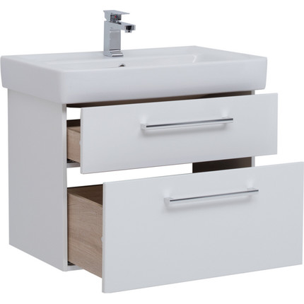 Тумба подвесная с раковиной Dreja Q Max 80 см 77.0007W, белый - фото 4