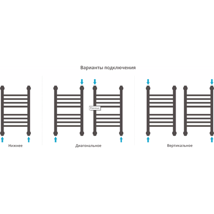 Полотенцесушитель водяной Сунержа Богема+ П10 600x300 мм (прямая перемычка) 00-0220-6030 - фото 4